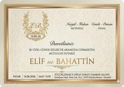 Elif ve Bahattin Dünya Evine Giriyor.
